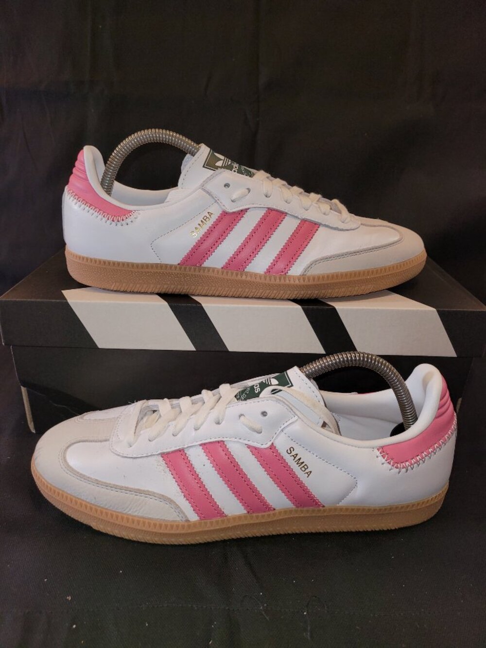 Adidas Samba OG White Leather Rose Pink Tan Gum Sneakers JI2013 Women's Size 10